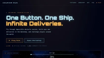 Courier Run: a one-button spaceship arcade game