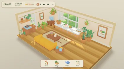 Tending: houseplants growing in a sunlit room
